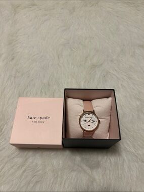 kate spade Blush Pink Leather Strap Watch with Gold-Tone Case